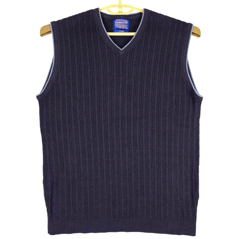 Pendleton Sweater Vest Silk Blend‎ Ribbed Knit V Neck Sleeveless Top XL